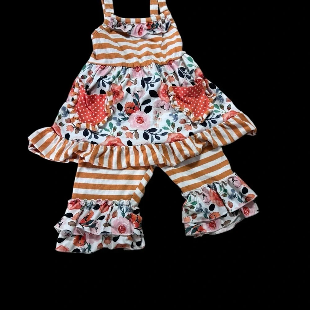 Floral and Striped Kids Matching Set